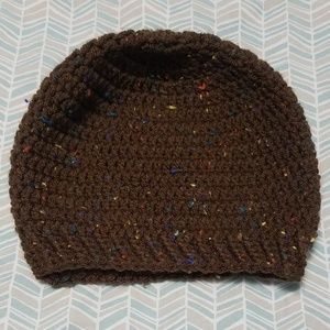 Adorable vintage festival 90s homemade rainbow speckle beanie, OS